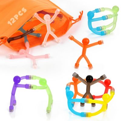 3 otters 12PCS Magnetic Men for Kids Travel Toys, Sensory Fidget Toys Magnets Men Airplane Car Travel Essential for Cute Refrigerator Birthday Stocking Stuffers Gifts Magnet Figures Fridge Classroom