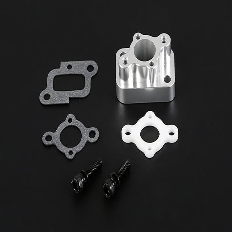 TYXTTGY for Rovan RC Car 952561 CNC Metal Intake Mount for 32CC/36CC/45CC Engines RC Model Car Accessories(Silver)