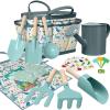 Kids Gardening Set 14Pcs Gardening Tools for Kids with Tote Bag,Watering Can, Shovel, Apron, Garden Book and More Educational STEM Learning Outdoor for Toddlers Boys Girls (Dinosaur Blue) view 1