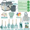 Kids Gardening Set 14Pcs Gardening Tools for Kids with Tote Bag,Watering Can, Shovel, Apron, Garden Book and More Educational STEM Learning Outdoor for Toddlers Boys Girls (Dinosaur Blue) view 2