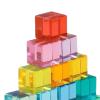 Colorful Building Blocks Set for Stacking and Learning with Rainbow Acrylic Cubes for Children, 15Pcs view 3