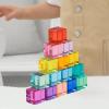 Colorful Building Blocks Set for Stacking and Learning with Rainbow Acrylic Cubes for Children, 15Pcs view 4