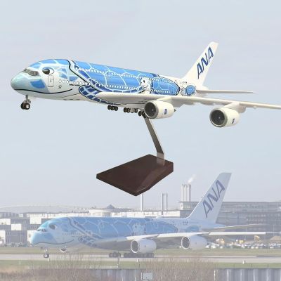18.1" 1:160 Model Jet Airplane Model ANA A380 Wheel Display Model Plain Resin for Collection or Gift Ornament