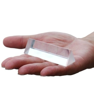 1pc 25x25x80mm Triangular Prism BK7 Optical Prisms Glass Physics Teaching Refracted Light Spectrum Rainbow Children Students Present
