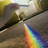 1pc 25x25x80mm Triangular Prism BK7 Optical Prisms Glass Physics Teaching Refracted Light Spectrum Rainbow Children Students Present view 3