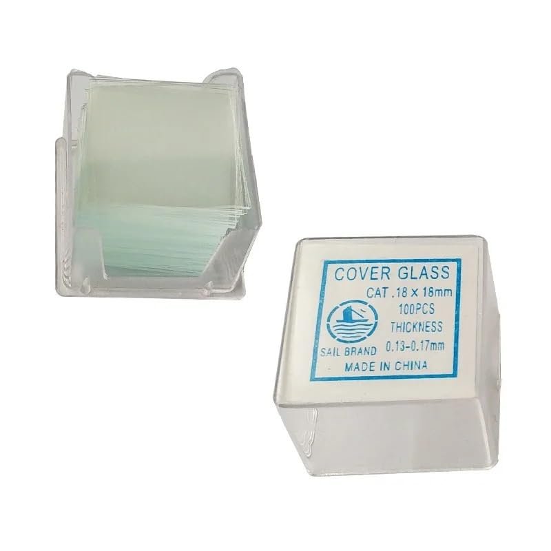 100PCS Professional Glass Cover Glass Microscope Cover Slips 18x18 Mm Microscope Slide Covers