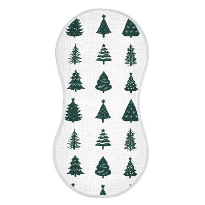 PaChyLuu Baby Burp Cloths, Soft Absorbent Burping Cloths for Babies, Cotton Milk Spit Up Rags, Large Size for Newborns, Baby Boys and Girls (Xmas Trees Set)