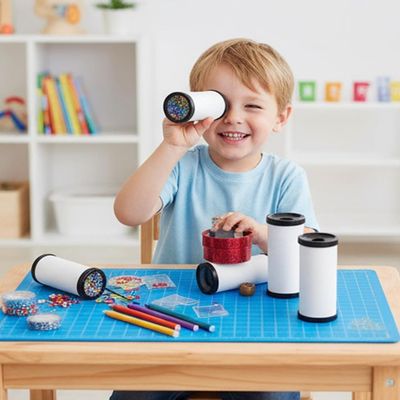 Dranvosk 10 Sets DIY Kaleidoscope Kit for Kids - Blank Classic Kaleidoscope Making Kit, Creative Preschool Science Toy for Children, Halloween Goodie Bag Supplies