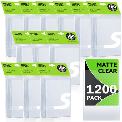 1200 Count Clear Card Sleeves for MTG, TCG, Matte Clear Card Sleeves, Magic, Cards Protectors for MTG, TCG, Trading, Game Cards