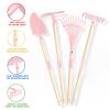 Qtioucp Kids Wheelbarrow Set with Gardening Tools Outdoor Backyard Garden Play for Toddlers Boys Girls 3-8, with Shovel, Rake, Leaf Rake, Easter Birthday Gifts (Pink Garden Set) view 4