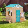 Teamson Kids Agnes Wooden Playhouse with Garden Window, Fixed Bench & Flower Boxes, Tan view 4