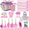 Kids Gardening Set 14Pcs Gardening Tools for Kids with Tote Bag,Watering Can, Shovel, Apron, Garden Book and More Educational STEM Learning Outdoor for Toddlers Boys Girls (Mermaid Rose Red) view 2