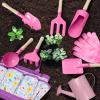 Kids Gardening Set 14Pcs Gardening Tools for Kids with Tote Bag,Watering Can, Shovel, Apron, Garden Book and More Educational STEM Learning Outdoor for Toddlers Boys Girls (Mermaid Rose Red) view 3