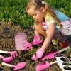 Kids Gardening Set 14Pcs Gardening Tools for Kids with Tote Bag,Watering Can, Shovel, Apron, Garden Book and More Educational STEM Learning Outdoor for Toddlers Boys Girls (Mermaid Rose Red) view 4