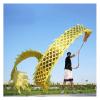 Outdoor Kung Fu Fitness Dragon Ribbon - Silk-Like 10m Throw Streamer Poi for Exercise, Flowing & Spinning, 4 Vibrant Colors (Yellow) - Perfect for Martial Arts & Dance view 1