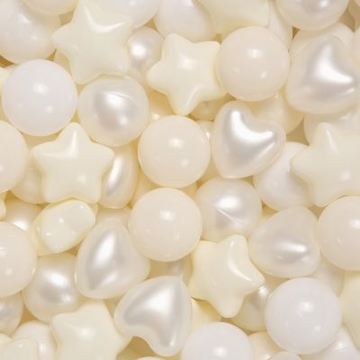 GOGOSO Beige Ball Pit Balls for Toddlers Baby Kids, Pearl Balls for Ball Pit, Themed Party, Bounse House, Birthday,200 pcs, Beige+ Cream White