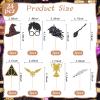 2025 Wizard Academy Graduation Cake Topper Bundle 24 Glitter Cupcake Toppers with Hat & Broomstick Black Gold Magical School Party Decor view 2