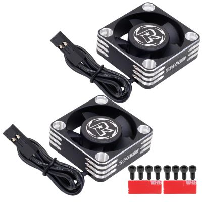 2 Pack 30mm RC Motor Heatsink 28000RPM ESC Cooling Fan for Rc Model 1/8 1/10 1/12 Scale RC Car Truck Buggy Truggy 540 550 Brushless Motor (Black)