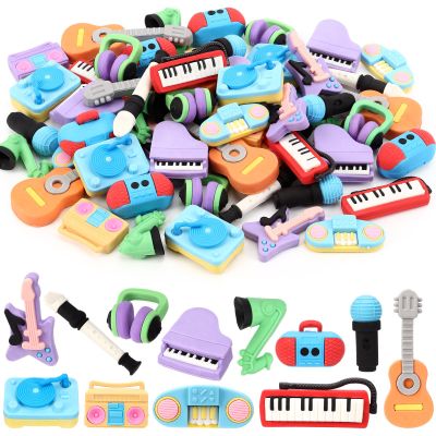 24 Pcs 3D Mini Musical Instrument Erasers, Cute Instrument Pencil Erasers, Fun Take Apart Musical Puzzle Eraser Bulk for Classroom Prizes, Gifts Supplies, Back to School Party Favors