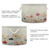 Emelivor Round Canvas Storage Basket - Poppy Flowers Beige Round Storage Basket Closet Storage Bin for Nursery Laundry Hamper Clothes Bedroom Office view 3