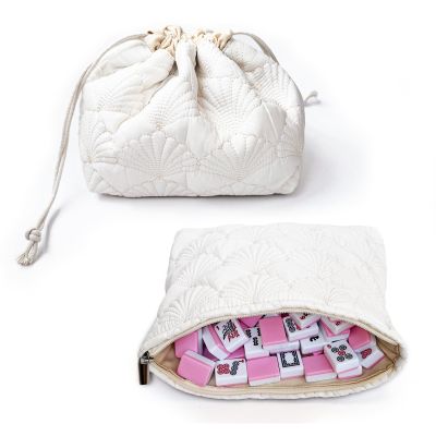 Gberlczz 2Pack Mahjong Tile Bag, Quilted Mahjong Bags for Tiles & Cards, Mahjong Carrying Bag for 166 1.18" Travel