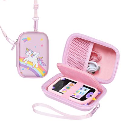 Leayjeen Kids Smartphone Case Compatible with Celluloid/Luyiilo/Yosfeng 2.8-inch Touch Screen Childs Smartphone for 3-10 Years Old Girl Toy Cell Phone-Pink Unicorn(Case Only)
