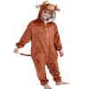 ABENCA Highland Cow Onesie Kids Costume Animal Girls One Piece Pajamas Cosplay Halloween Christmas.Brown.140 view 3