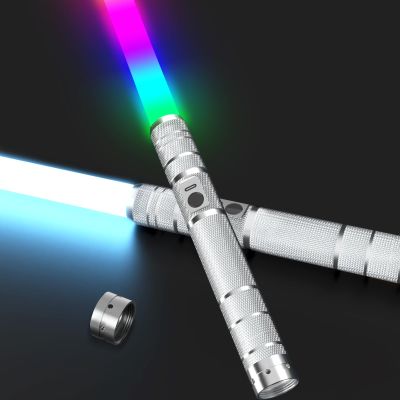JOINBO Light Up Swords Saber with RGB Colors,Dueling Light Sword for Adults and Kids,FX SoundMotion Sensors and Metal Hilt,Type-C Rechargeable,Halloween Xmas Toys Present,Galaxy War Fighters,2 Packs