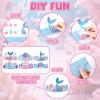 24 Pcs Mermaid Birthday Party Crowns Under the Sea Ocean DIY Crown Craft Kits Art Set Kids Paper Mermaid Party Favor Hats Paper Princess Headband Making Kit Party Decorations Supplies for Girls Boys view 4