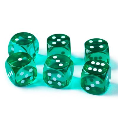 14.5MM Printing Precision Dice Translucent Colors 0.57inch, 6pcs Set