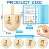 Wettarn 100 Pieces Hanukkah Dreidels Bulk Wooden Hanukkah Dreidels with Game Instruction Cards for Party Game(Size 1,Basic Style) view 2