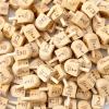 Wettarn 100 Pieces Hanukkah Dreidels Bulk Wooden Hanukkah Dreidels with Game Instruction Cards for Party Game(Size 1,Basic Style) view 4