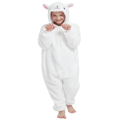ABENCA Lamb Onesie Kids Sheep Costume Animal Girls One Piece Pajamas Cosplay Halloween Christmas.130