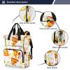 SPRIPORT Pizza Swirls White Diaper Bag Backpack for Baby Boys Girls Baby Travel Tote with Stroller Straps & Bottle Storage Nappy Changing Bag for Shopping Hiking Traveling Baby Shower Gifts Moms Dads view 2