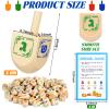 Wettarn 100 Pieces Hanukkah Dreidels Bulk Wooden Hanukkah Dreidels with Game Instruction Cards for Party Game(Size 1,Chic Style) view 2