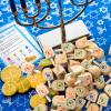 Wettarn 100 Pieces Hanukkah Dreidels Bulk Wooden Hanukkah Dreidels with Game Instruction Cards for Party Game(Size 1,Chic Style) view 4