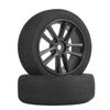 Ancalos 4Pcs 66mm Foam Tire Sponge Tyre Wheel Rim Set for Ancalos 144001 124016 124017 124018 124019 104001 RC Car Upgrade Parts - (Color: Black) view 1