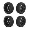 Ancalos 4Pcs 66mm Foam Tire Sponge Tyre Wheel Rim Set for Ancalos 144001 124016 124017 124018 124019 104001 RC Car Upgrade Parts - (Color: Black) view 4