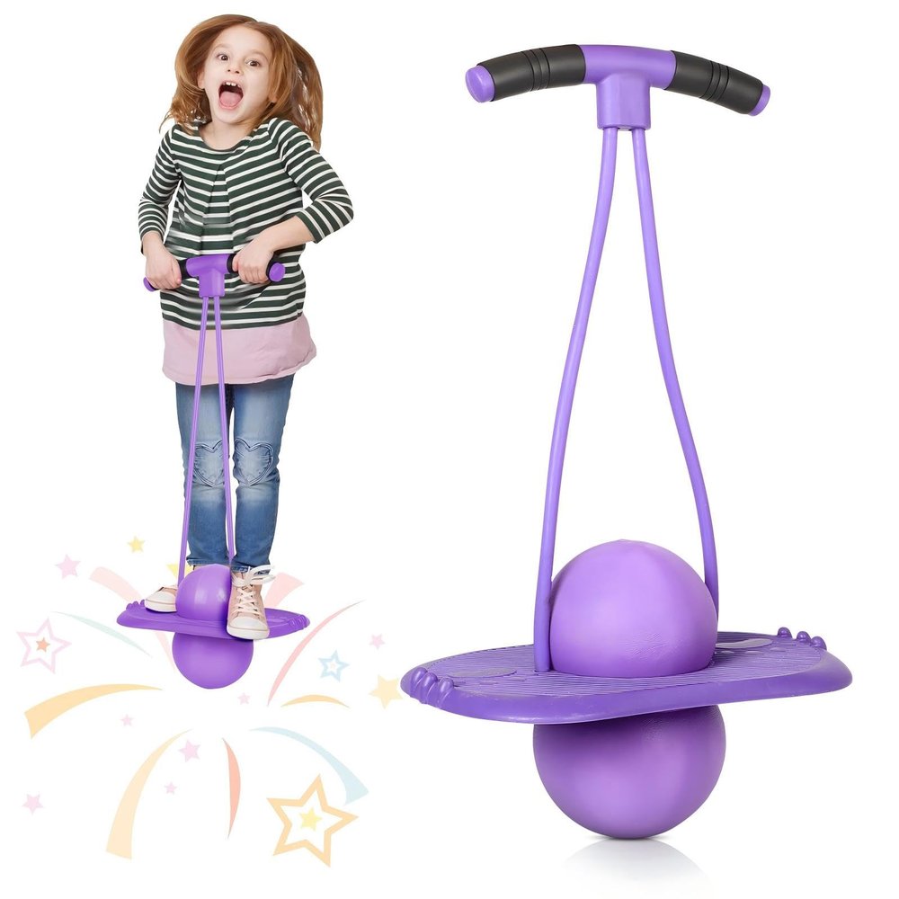 FAHKNS Pogo Ball for Kids - Sturdy Pogo Stick AlternativeJumping Toy for Ages 5+ with HandleSafe Hopper Ball for Outdoor Play, Boys & Girls