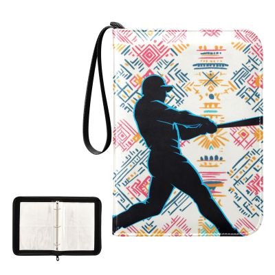 Trading Card Binder 4 Pocket Sports Card Binders for Football Baseball Tribal Vintage Collectible Photocard Album 400 Pockets