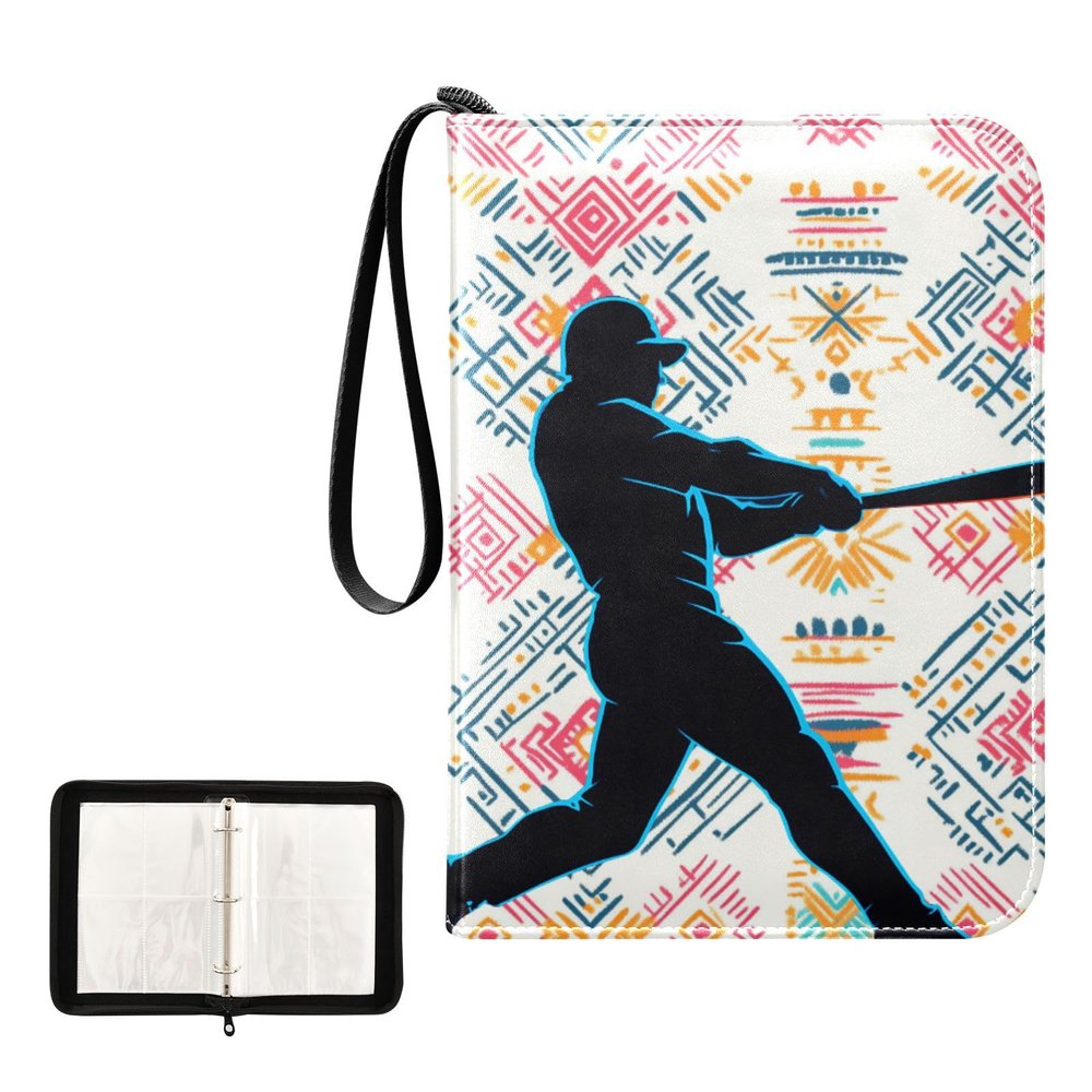 Trading Card Binder 4 Pocket Sports Card Binders for Football Baseball Tribal Vintage Collectible Photocard Album 400 Pockets