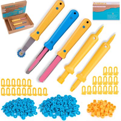 Zentara Cardboard Construction Toolbox Set with Wood Handle  401PCS Complete Building Kit with Safe Cardboard Cutters for DIY Craft Item | STEM and STEAM Educational Toys for Boys and Girls Age 5+