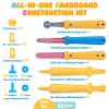Zentara Cardboard Construction Toolbox Set with Wood Handle  401PCS Complete Building Kit with Safe Cardboard Cutters for DIY Craft Item | STEM and STEAM Educational Toys for Boys and Girls Age 5+ view 3