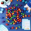 Wettarn 100 Pieces Hanukkah Dreidels Bulk Wooden Hanukkah Dreidels with Game Instruction Cards for Party Game (Size 1,Rainbow Style) view 3