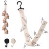 Lyreh Doll Hanging Organizer, Stuffed Animal Chain with 8 Metal Clips Plush Toy Display Strap with 2 Extra Hooks for Organizing and Display Storage Stuffed Animal Toy (No Dolls Included, White) view 1