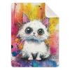 Amooorous Cartoon Cute White Watercolor Cat cooling blanket soft cotton muslin baby blanket for Newborns, Infants, & Toddlers 30x40in view 1