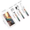 3-Piece Children Utensils Set Colorful surfboard Knife Spoon Fork Set Stainless Steel Silverware Set Easy-Grip Reusable Utensils Set Child Flatware Set with Case for Lunch Travel view 2