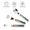 3-Piece Children Utensils Set Colorful surfboard Knife Spoon Fork Set Stainless Steel Silverware Set Easy-Grip Reusable Utensils Set Child Flatware Set with Case for Lunch Travel view 3