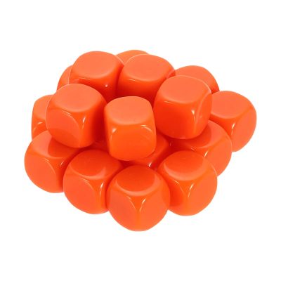 uxcell 20Pcs Rounded Blank Six Sided Dice 20mm/0.8inch Acrylic Dice Cube with Smoothed Surface for Party Board Game Craft Making, Orange