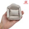 3pcs Dollhouse Couch, 1/12 Scale Living Room Furniture Accessory, Timeless Classic Miniature Double & Single Couch with Pillow, Upholstered Sofa Armchair Set Accessories for Bedroom Sectional Dcor view 3